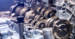 Clean and shiny automobile transmission.