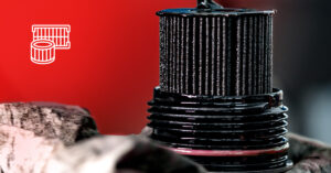 filthy automobile filter, black and gunked up