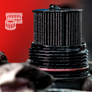 filthy automobile filter, black and gunked up